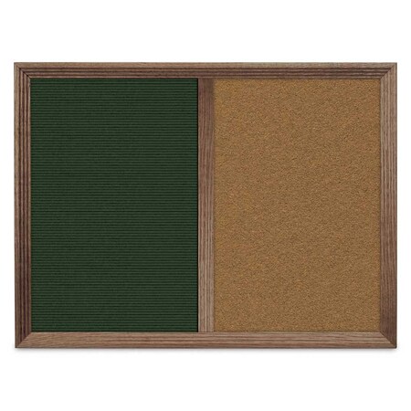 United Visual Products Enclosed Corkboard, 1 Door, 72"x36", 4" Fra UV3418-WHITE-DBURGU